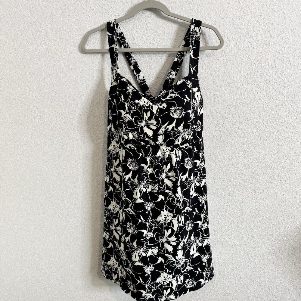 Lands’ End‎ Women’s 20W Summer Beach Mini Floral Empire Dress With Built In Bra